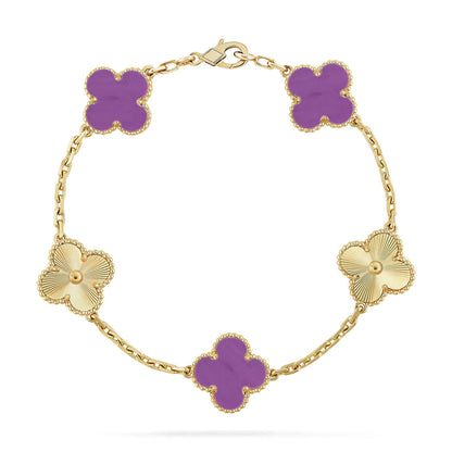 [Gaonasi] CLOVER 5 MOTIF VIOLET BRACELET COLLECTION