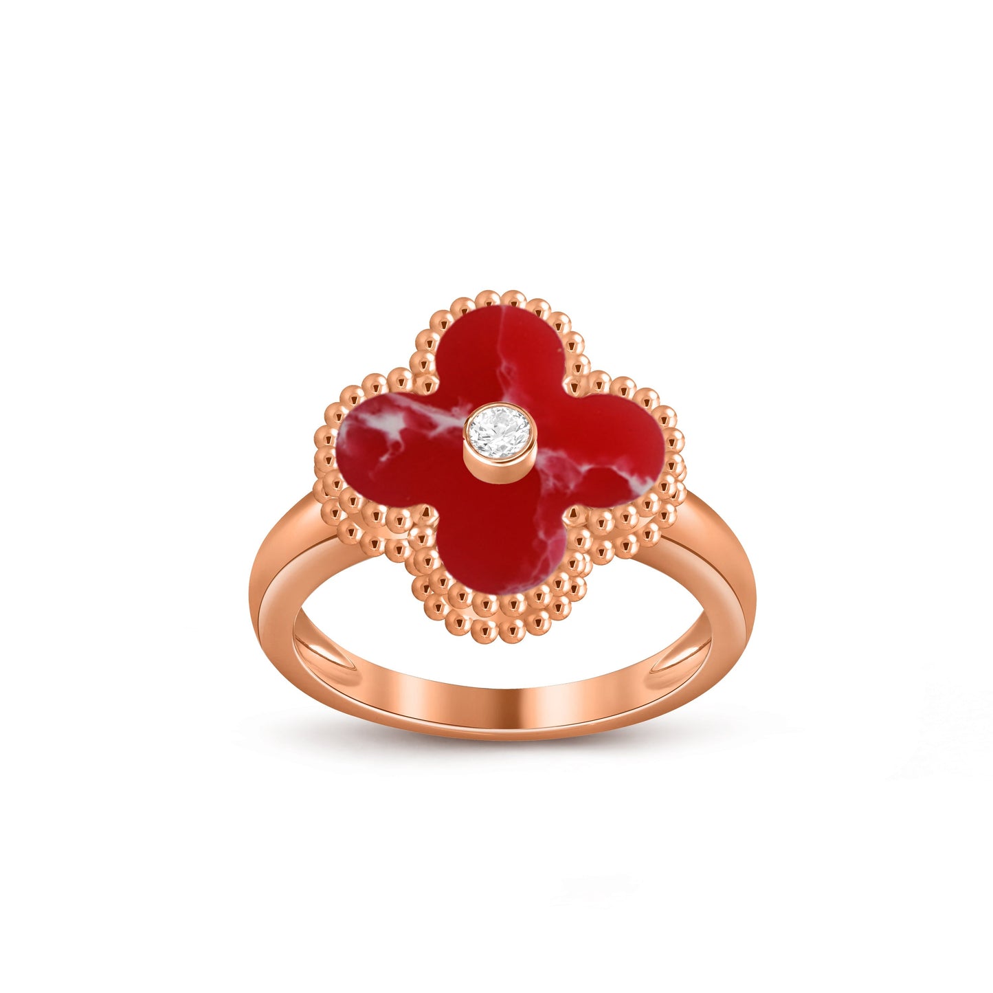 [Gaonasi]CLOVER DIAMOND RING ROSE GOLD COLLECTION