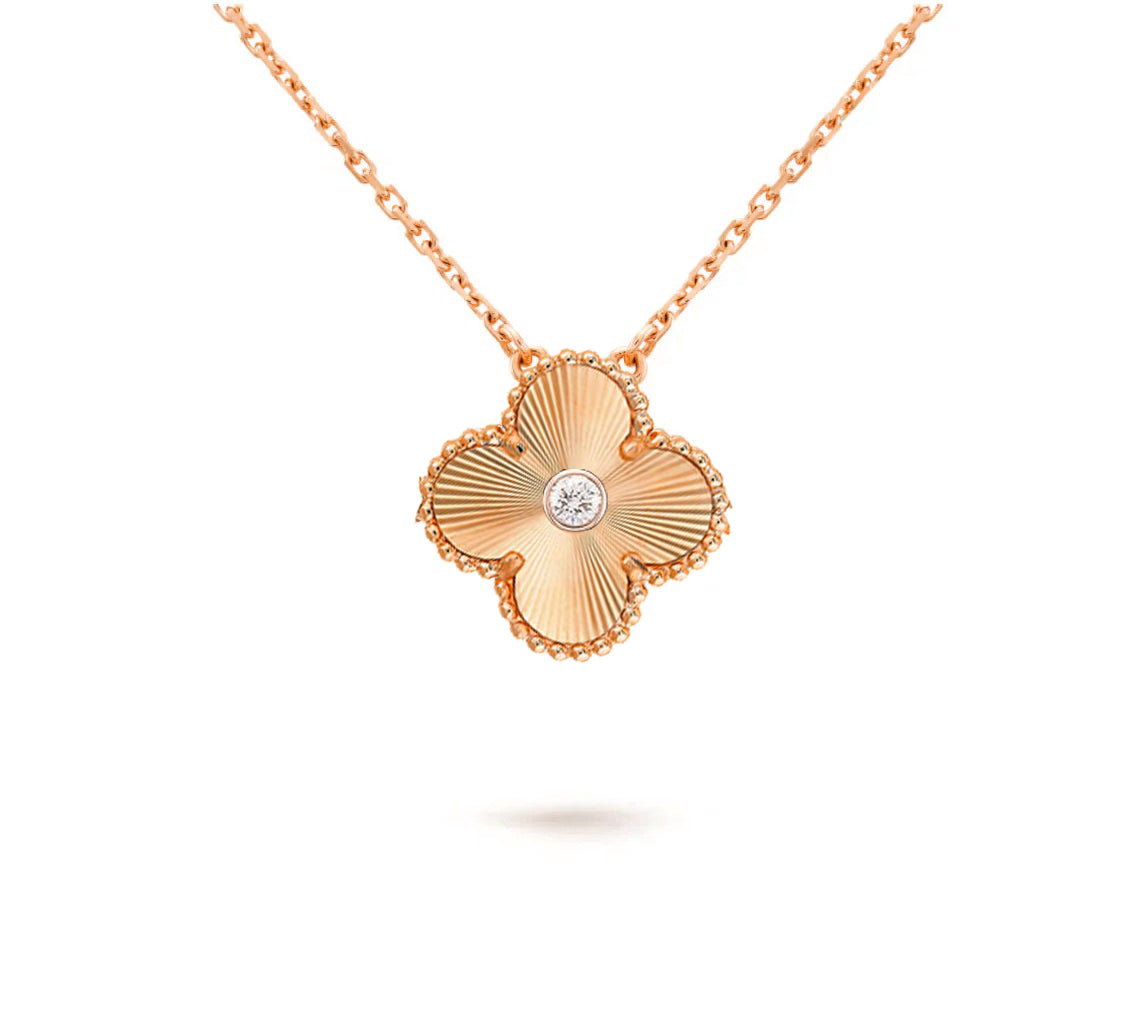 [Gaonasi]CLOVER 15MM DIAMOND SINGLE FLOWER NECKLACE COLLECTION