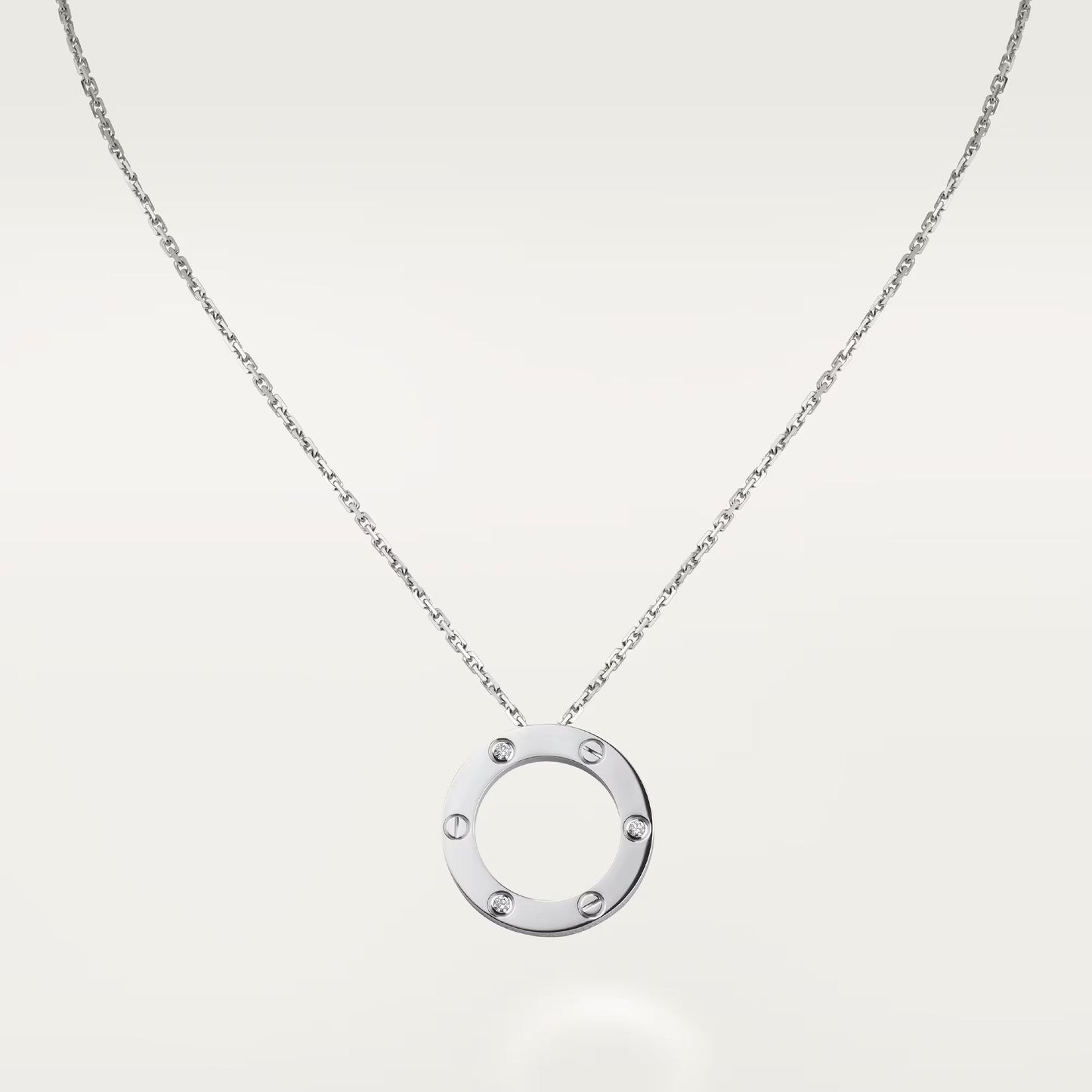 [Gaonasi Jewelry]LOVE NECKLACE 16MM 3 DIAMONDS