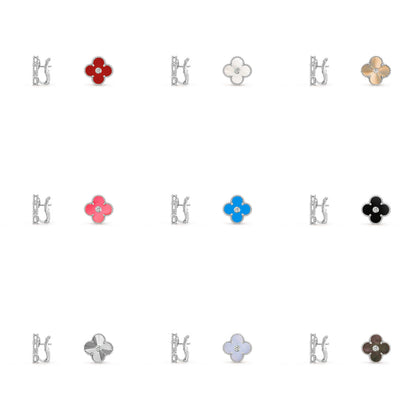 [Gaonasi]CLOVER SILVER 15MM MOP DIAMOND EARRINGS COLLECTION