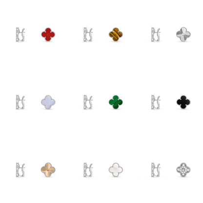 [Gaonasi]CLOVER SILVER 15MM MOP EARRINGS COLLECTION