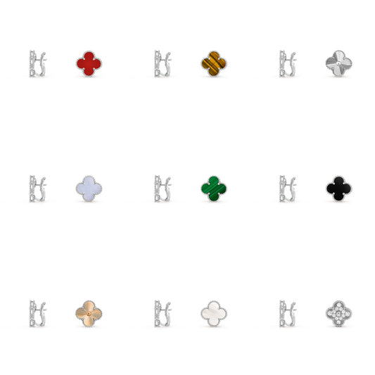 [Cadisa]CLOVER SILVER 15MM MOP EARRINGS COLLECTION