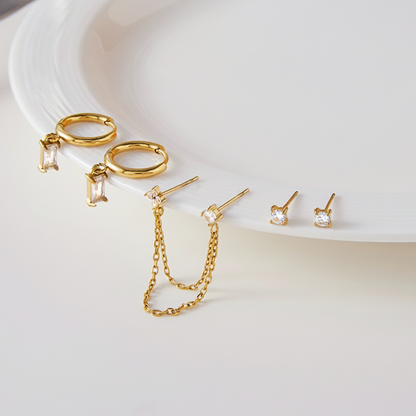 [Gaonasi]Dina Essential Diamond Earrings Bundle