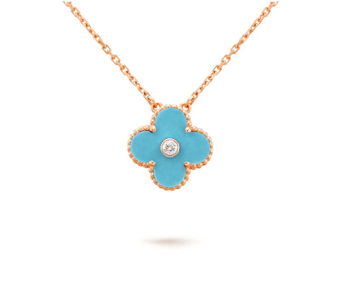 [Gaonasi]CLOVER 15MM DIAMOND SINGLE FLOWER NECKLACE COLLECTION