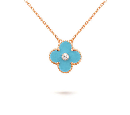 [Gaonasi]CLOVER 15MM DIAMOND SINGLE FLOWER NECKLACE COLLECTION