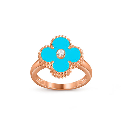 [Gaonasi]CLOVER DIAMOND RING ROSE GOLD COLLECTION