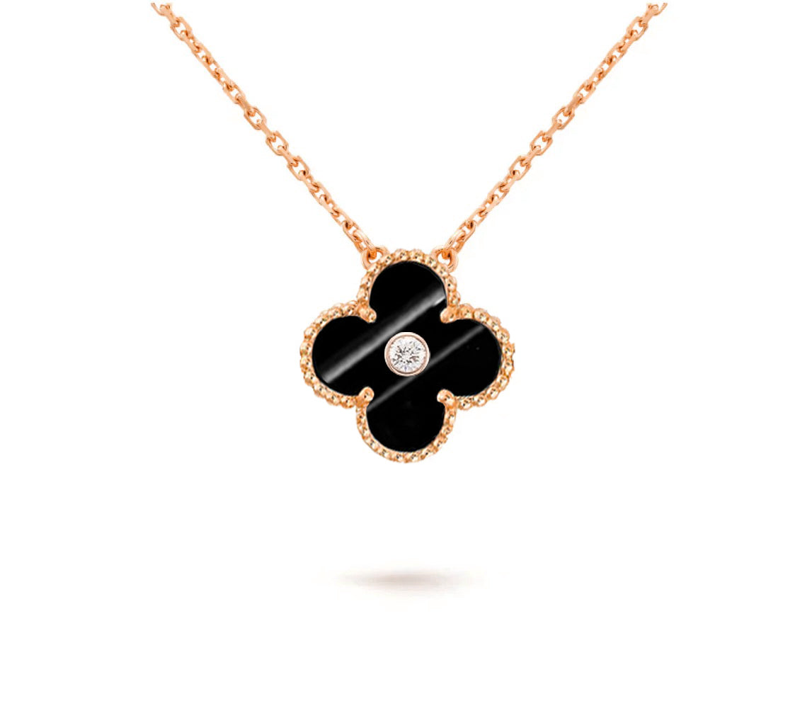 [Gaonasi]CLOVER 15MM DIAMOND SINGLE FLOWER NECKLACE COLLECTION
