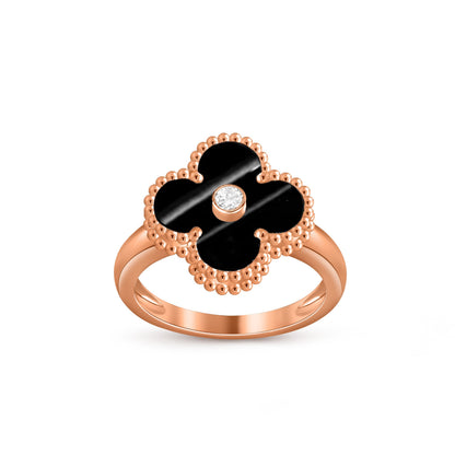 [Gaonasi]CLOVER DIAMOND RING ROSE GOLD COLLECTION