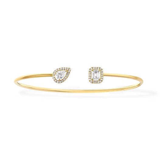 [Cadisa]JONC FLEX MY TWIN TOI & MOI SILVER DIAMOND BRACELET