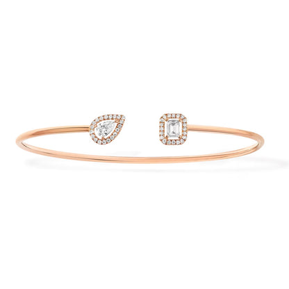 [Cadisa]JONC FLEX MY TWIN TOI & MOI SILVER DIAMOND BRACELET