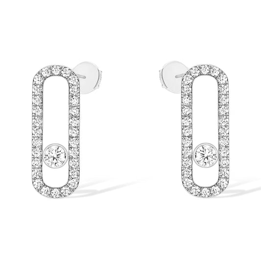 [Cadisa]MOVE UNO STUD DIAMOND PAVED EARRINGS