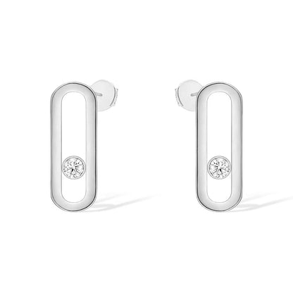 [Cadisa]MOVE UNO SMALL 1 DIAMOND EARRINGS
