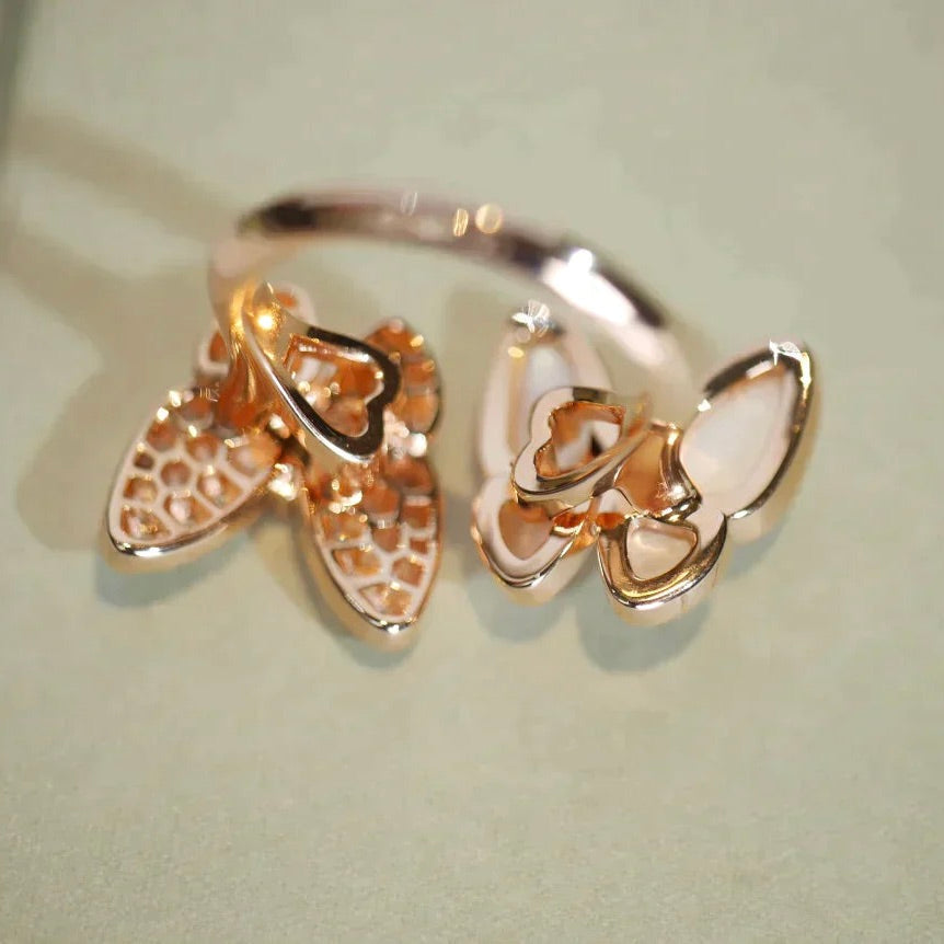 [Gaonasi]TWIN BUTTERFLY DIAMOND MOP RING
