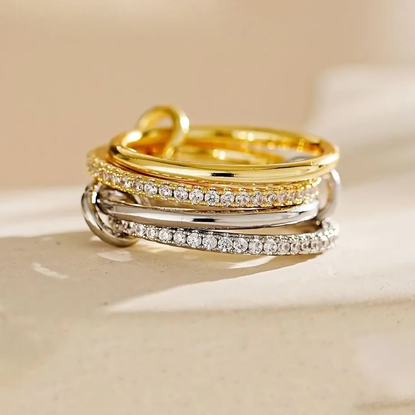 [Gaonasi]Ivy Stacked Diamond Ring