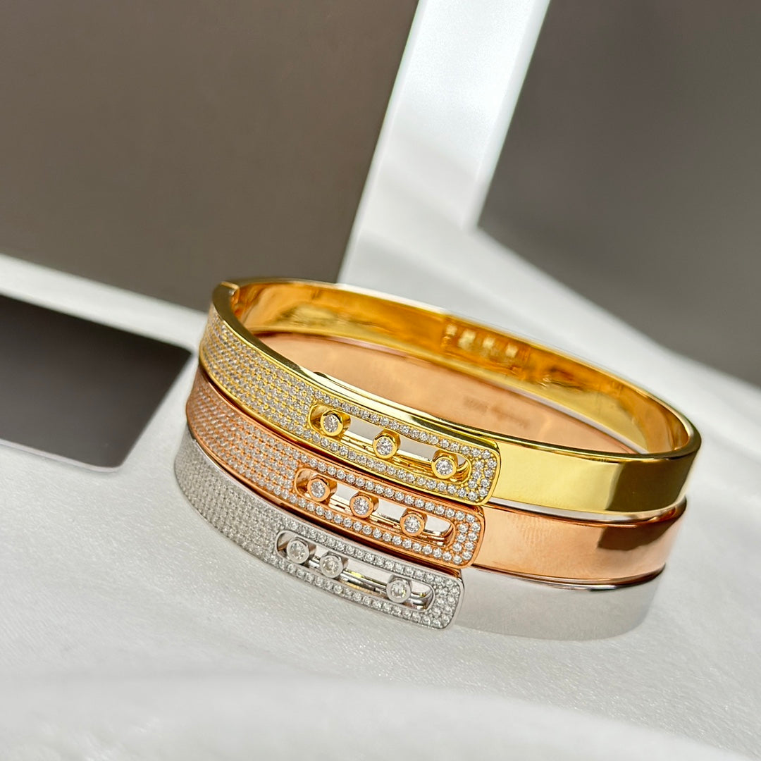 [Cadisa]Move Noa Rose Gold Pavé Diamond Bangle Bracelet