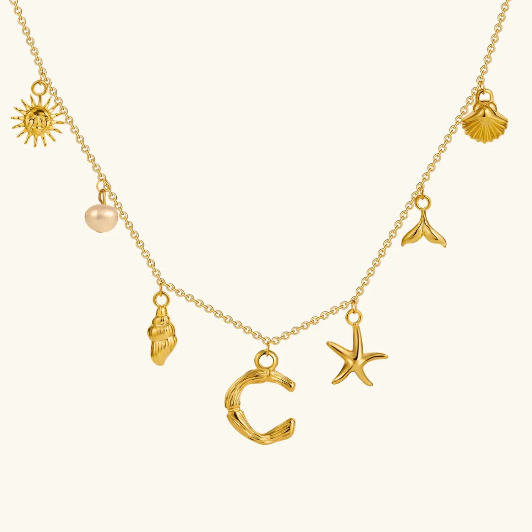 [Gaonasi]Avaria Ocean Initial Necklace