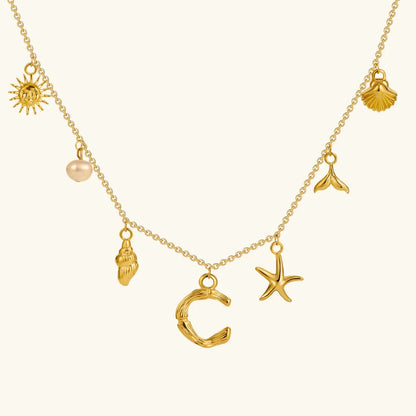 [Gaonasi]Avaria Ocean Initial Necklace