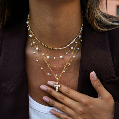 [Gaonasi]Wynter Diamond Cross Necklace