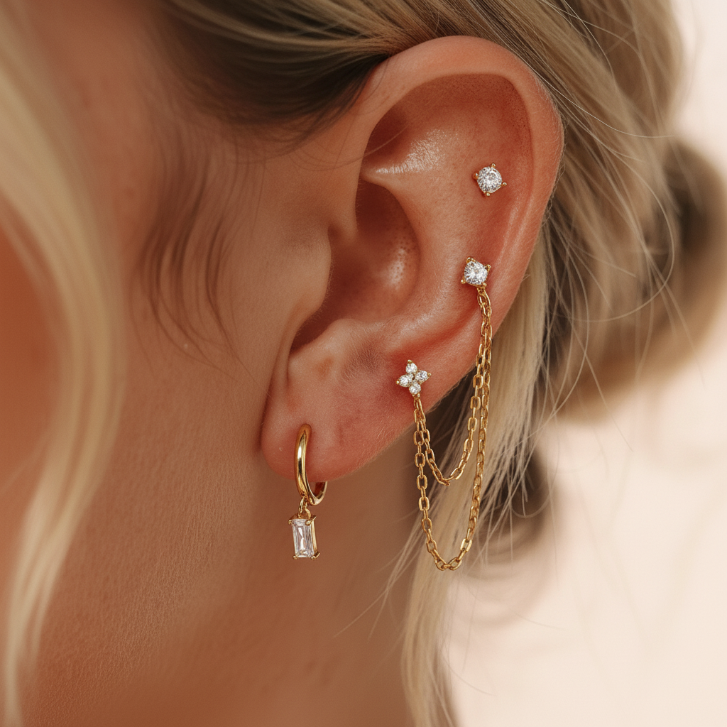[Gaonasi]Dina Essential Diamond Earrings Bundle