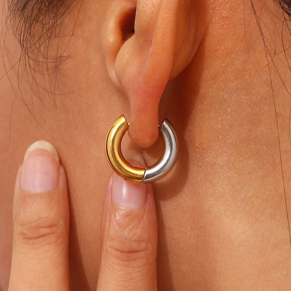 [Gaonasi]Ingrid Two Tone Hoop Earring