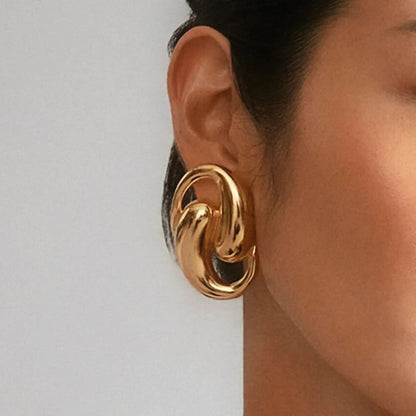 [Gaonasi]Dansley Water Drop Gold Earrings