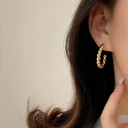 [Gaonasi]Gigi Twist Gold Earrings