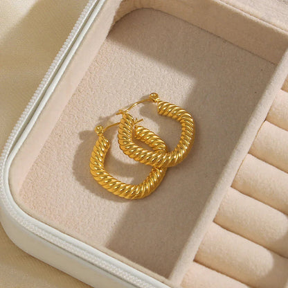 [Gaonasi]Emani Twist Square Earrings