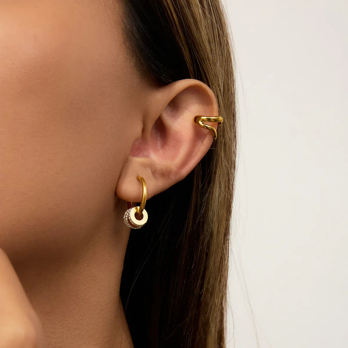 [Gaonasi]Rosiel Gold Ear Cuff Earrings