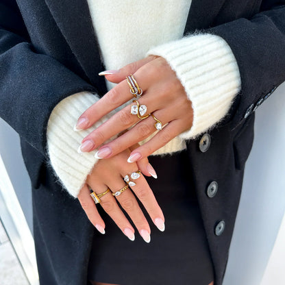 [Gaonasi]Chastity Diamond Ring Stack