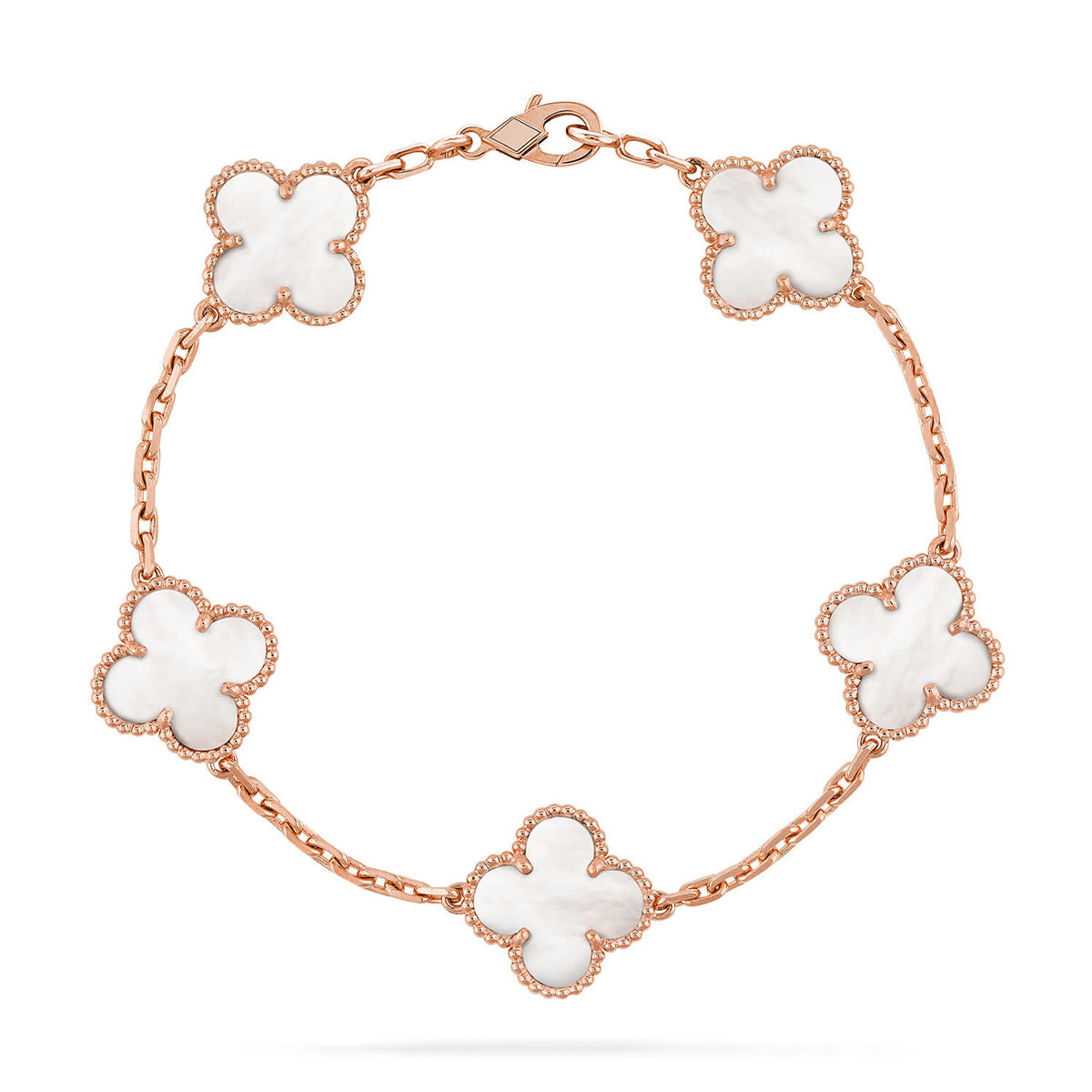 [Gaonasi]CLOVER WHITE PEARL MOP 5 MOTIF BRACELET COLLECTION