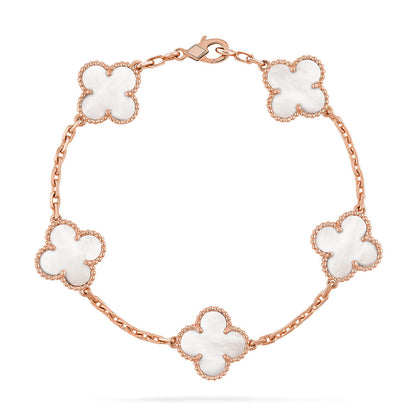 [Gaonasi]CLOVER WHITE PEARL MOP 5 MOTIF BRACELET COLLECTION