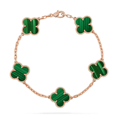 [Gaonasi] CLOVER 5 MOTIF MALACHITE BRACELET COLLECTION