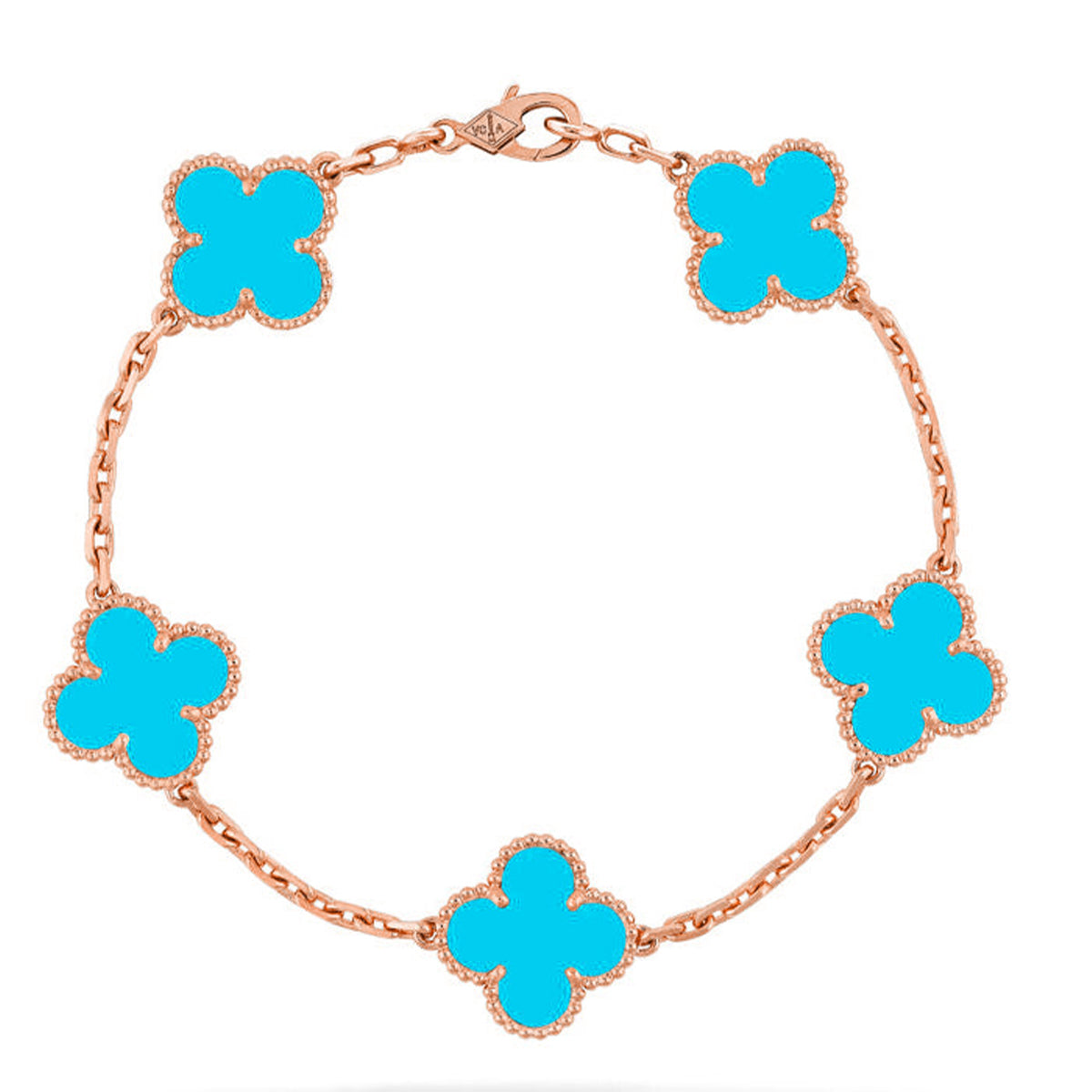 [Gaonasi] CLOVER 5 MOTIF TURQUOISE BRACELET COLLECTION