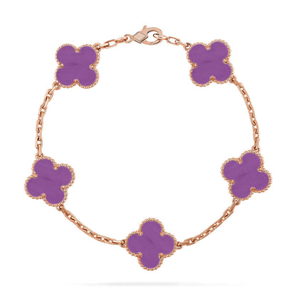 [Gaonasi] CLOVER 5 MOTIF VIOLET BRACELET COLLECTION