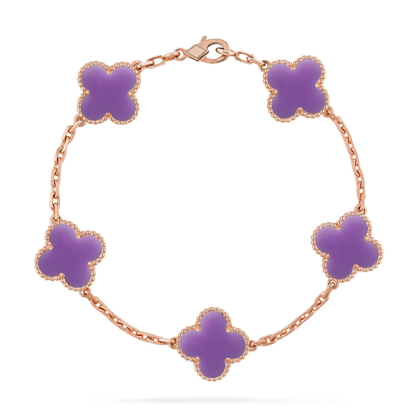 [Gaonasi]CLOVER 5 MOTIF LIGHT PURPLE BRACELET COLLECTION