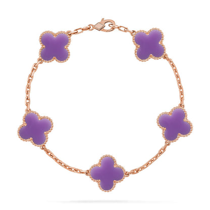 [Gaonasi]CLOVER 5 MOTIF LIGHT PURPLE BRACELET COLLECTION