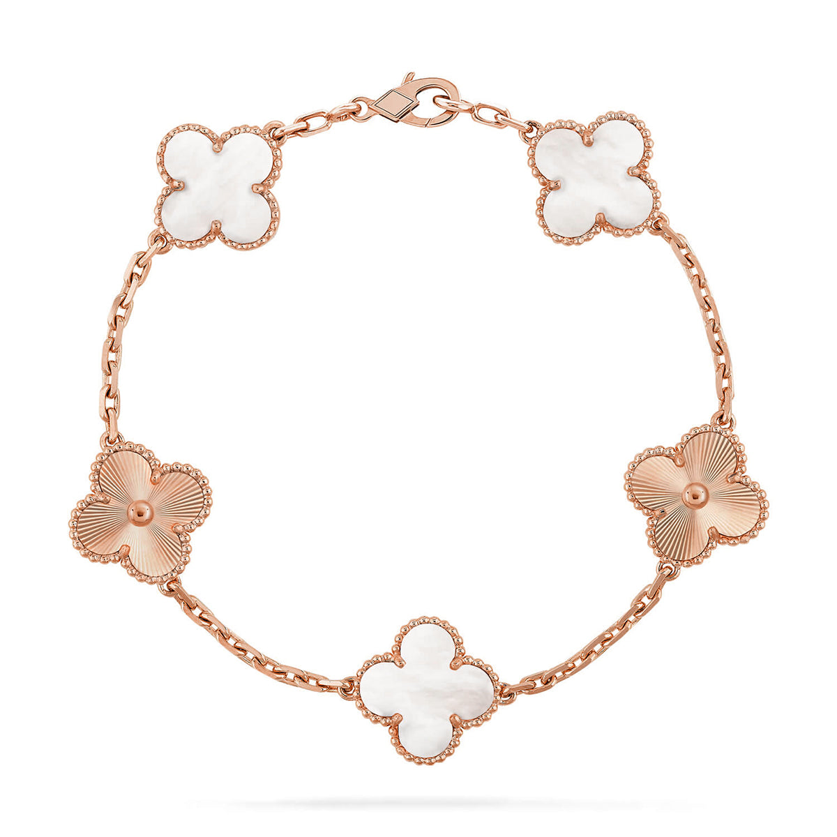 [Gaonasi]CLOVER WHITE PEARL MOP 5 MOTIF BRACELET COLLECTION
