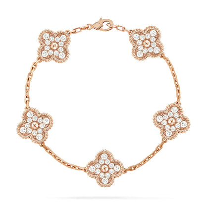 [Gaonasi] CLOVER 5 MOTIF FULL DIAMOND BRACELET COLLECTION