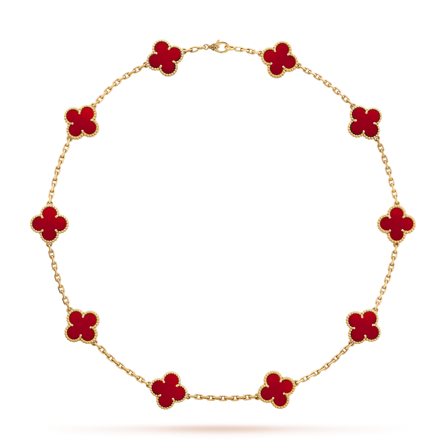 [Gaonasi]CLOVER 10 MOTIFS CARNELIAN NECKLACE