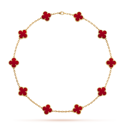 [Gaonasi]CLOVER 10 MOTIFS CARNELIAN NECKLACE