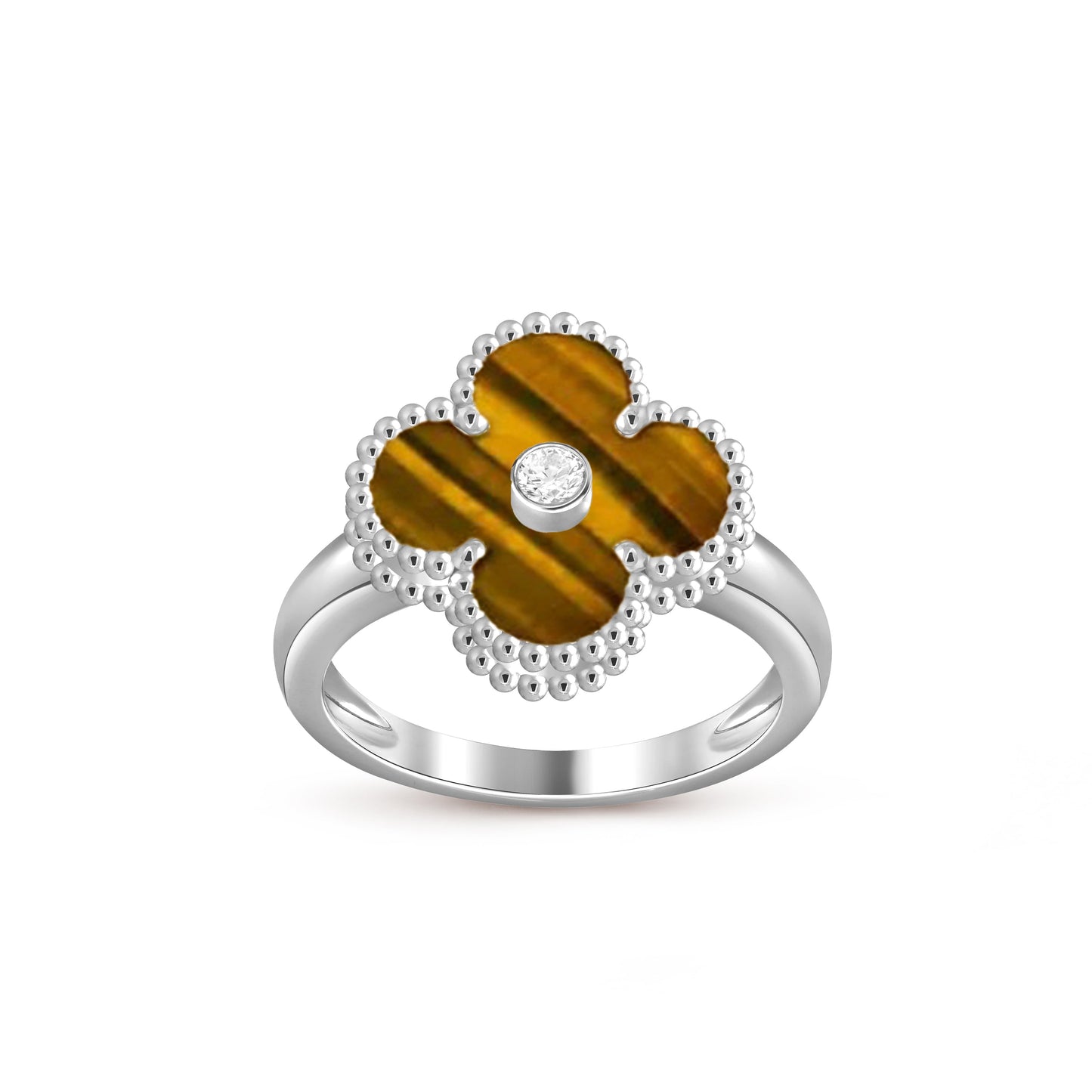 [Gaonasi]CLOVER SILVER DIOMND RING COLLECTION