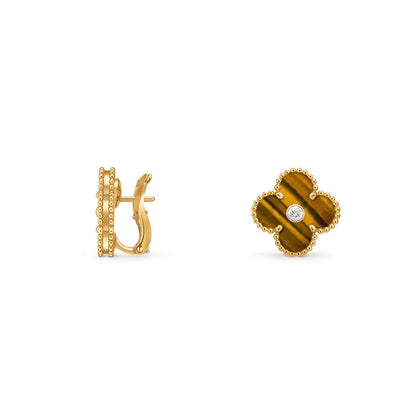 [Gaonasi]CLOVER 15MM MOP DIAMOND EARRINGS COLLECTION