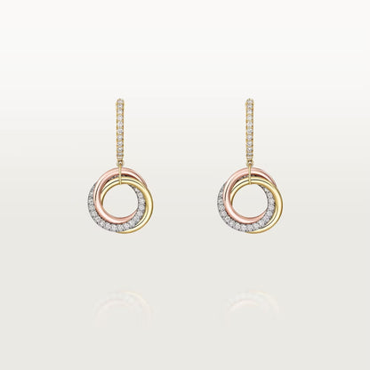 [Gaonasi Jewelry]TRINITY HALF DIAMOND  EARRINGS