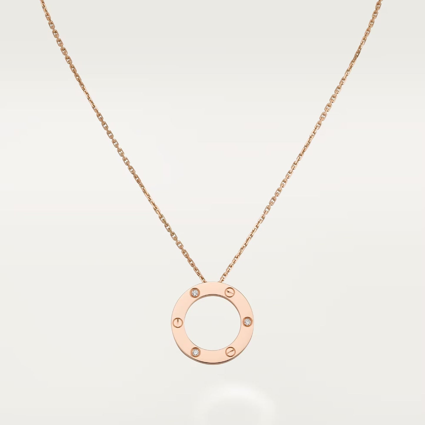 [Gaonasi Jewelry]LOVE NECKLACE 16MM 3 DIAMONDS