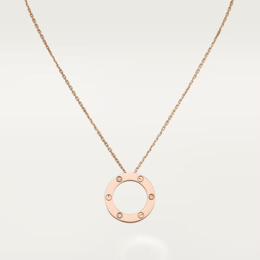 [Gaonasi Jewelry]LOVE NECKLACE 16MM 3 DIAMONDS