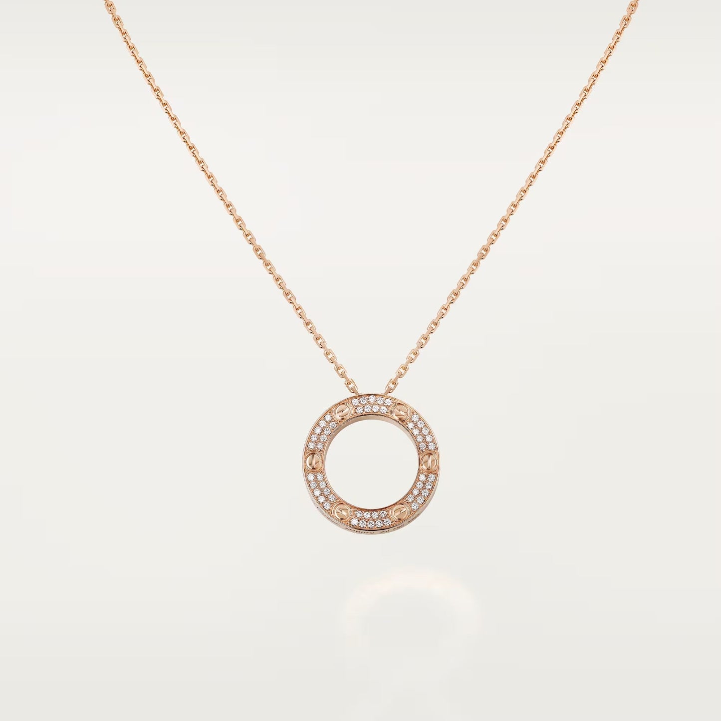 [Gaonasi Jewelry]LOVE NECKLACE 16MM  FULL DIAMOND