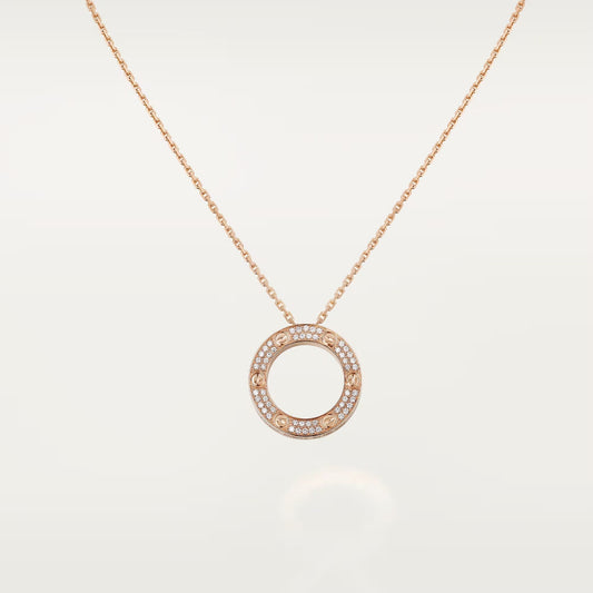 [Gaonasi Jewelry]LOVE NECKLACE 16MM  FULL DIAMOND