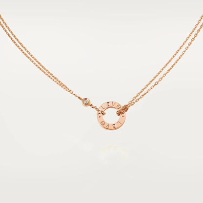 [Gaonasi Jewelry]LOVE NECKLACE 16MM 2 DIAMONDS