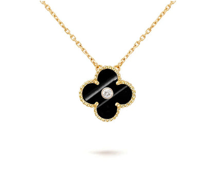 [Gaonasi]CLOVER 15MM DIAMOND SINGLE FLOWER NECKLACE COLLECTION